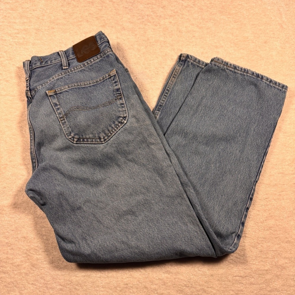 Lee Relaxed Fit Jeans Mens 36x32 Blue‎ Denim Straight Leg Casual Pants